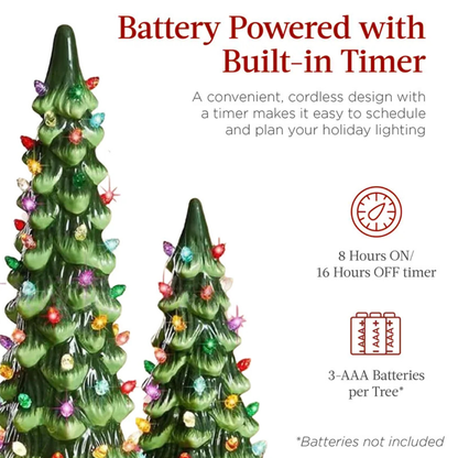 Cozy & Glow Ceramic Christmas Tree Set